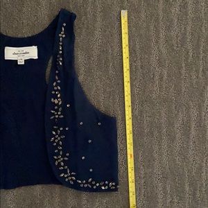 Abercrombie girls size large/ X-Large Y2K vintage navy vest with front beads
